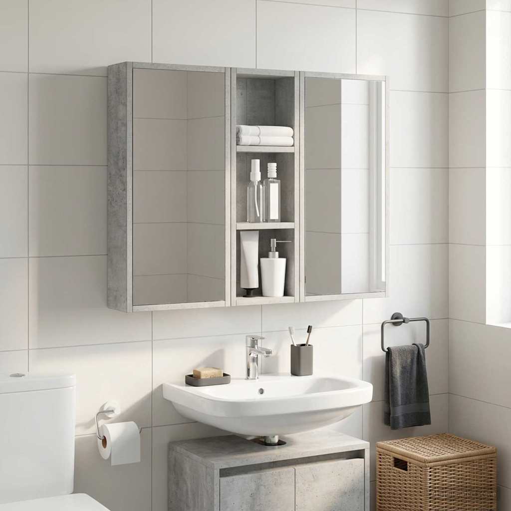 vidaXL Bathroom Wall Cabinet Concrete Grey 20 x 10 x 60.5 cm