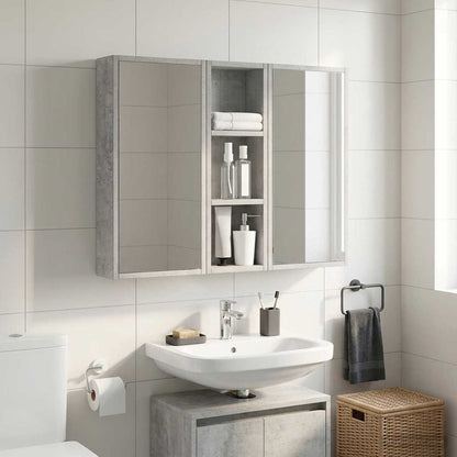 vidaXL Bathroom Wall Cabinet Concrete Grey 20 x 10 x 60.5 cm