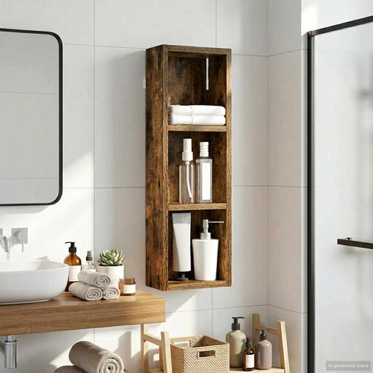 vidaXL Bathroom Wall Cabinet Smoked Oak 20 x 10 x 60.5 cm