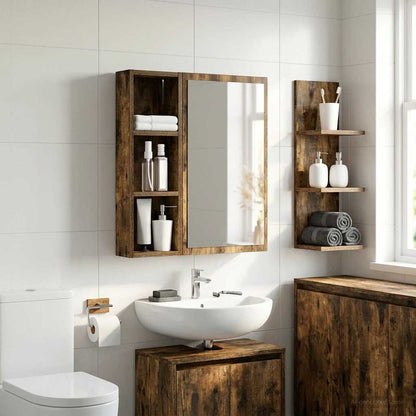 vidaXL Bathroom Wall Cabinet Smoked Oak 20 x 10 x 60.5 cm