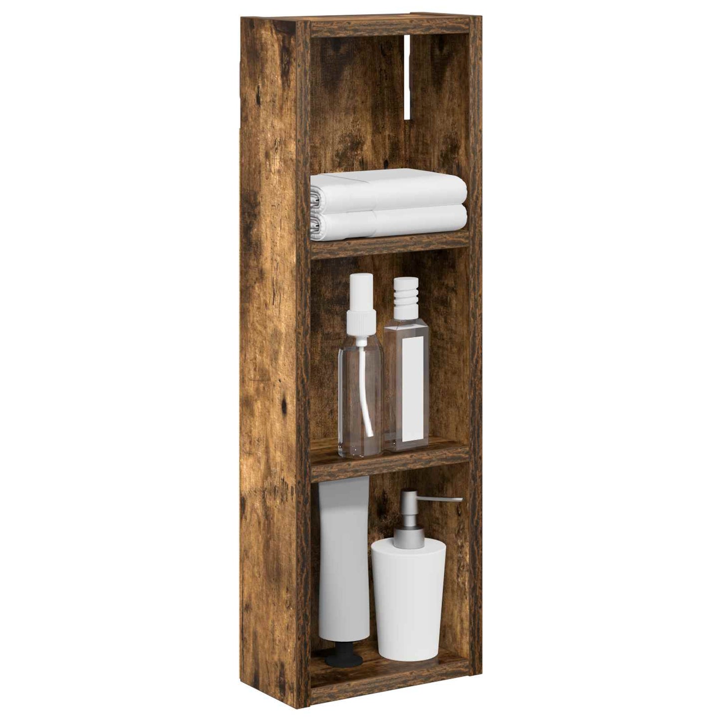 vidaXL Bathroom Wall Cabinet Smoked Oak 20 x 10 x 60.5 cm