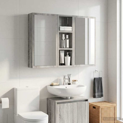 vidaXL Bathroom Wall Cabinet Grey Sonoma 20 x 10 x 60.5 cm