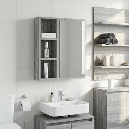 vidaXL Bathroom Wall Cabinet Grey Sonoma 20 x 10 x 60.5 cm