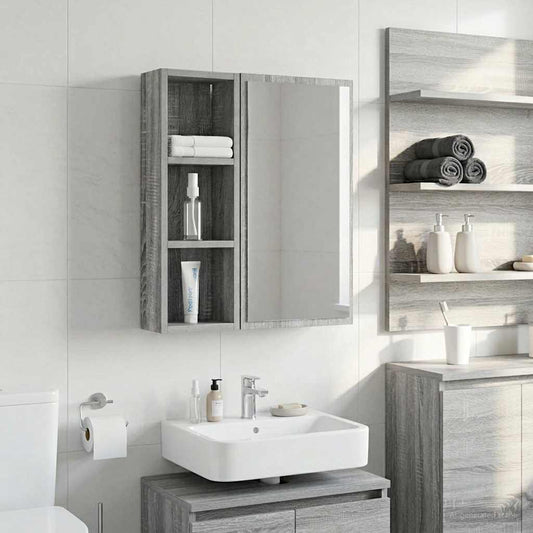 vidaXL Bathroom Wall Cabinet Grey Sonoma 20 x 10 x 60.5 cm