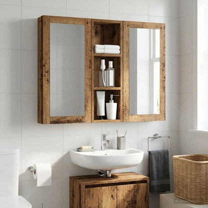 vidaXL Bathroom Wall Cabinet with Shelf Old Wood 20 x 10 x 60.5 cm