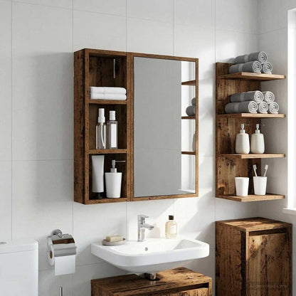 vidaXL Bathroom Wall Cabinet with Shelf Old Wood 20 x 10 x 60.5 cm