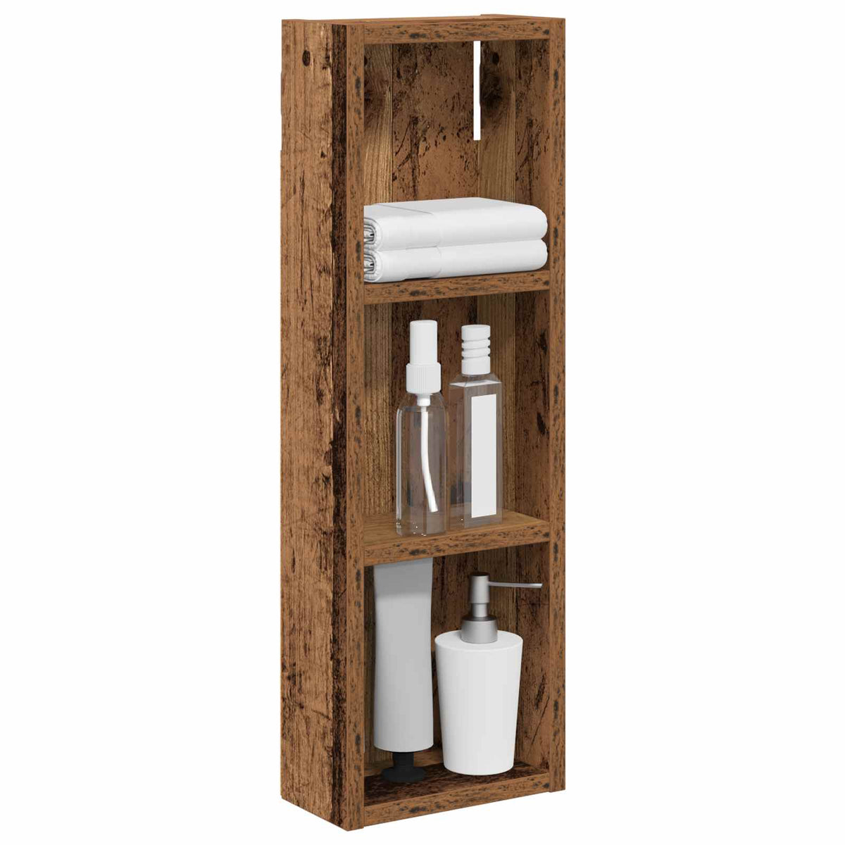 vidaXL Bathroom Wall Cabinet Old Wood 20 x 10 x 60.5 cm