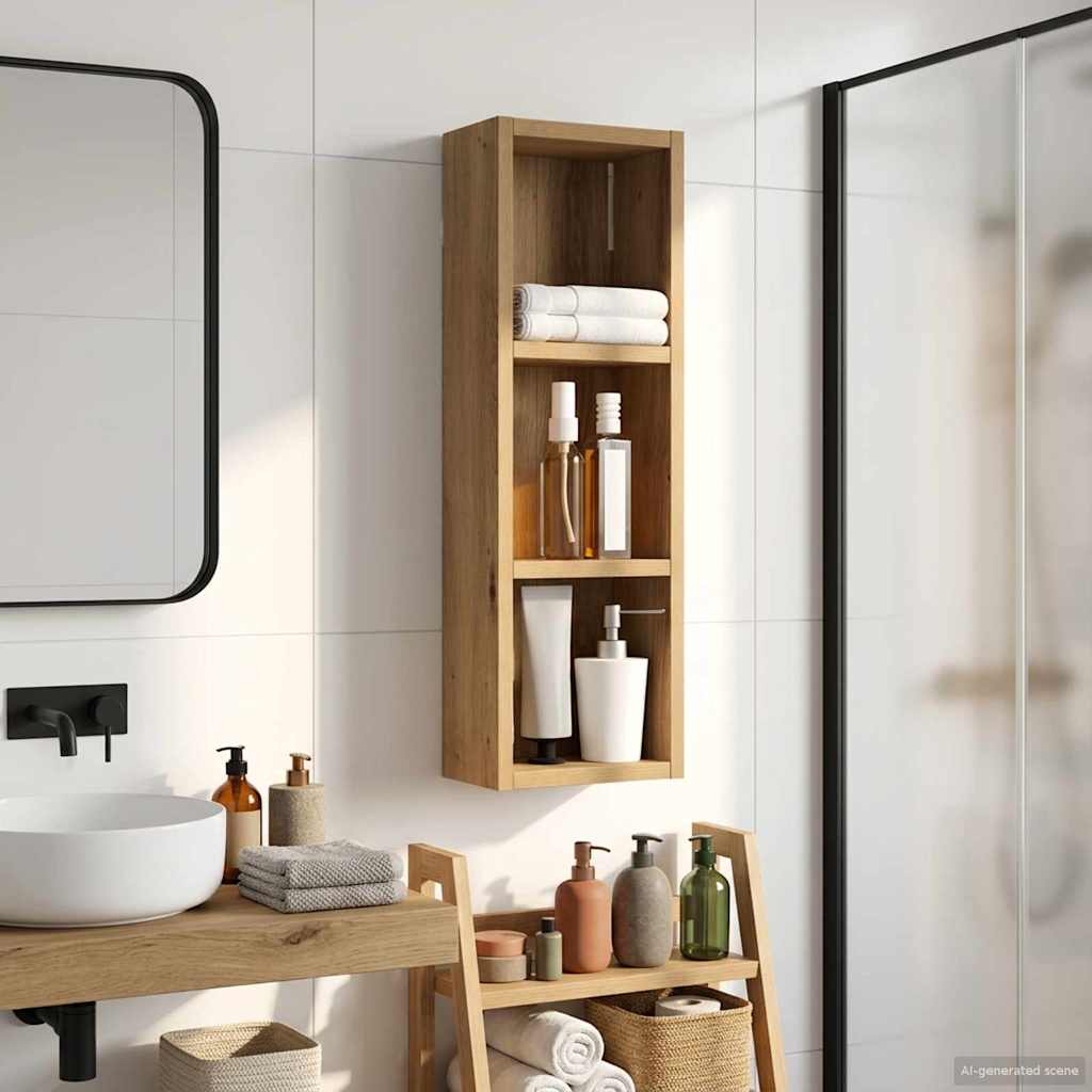 vidaXL Bathroom Wall Cabinet Artisian Oak 20 x 10 x 60.5 cm