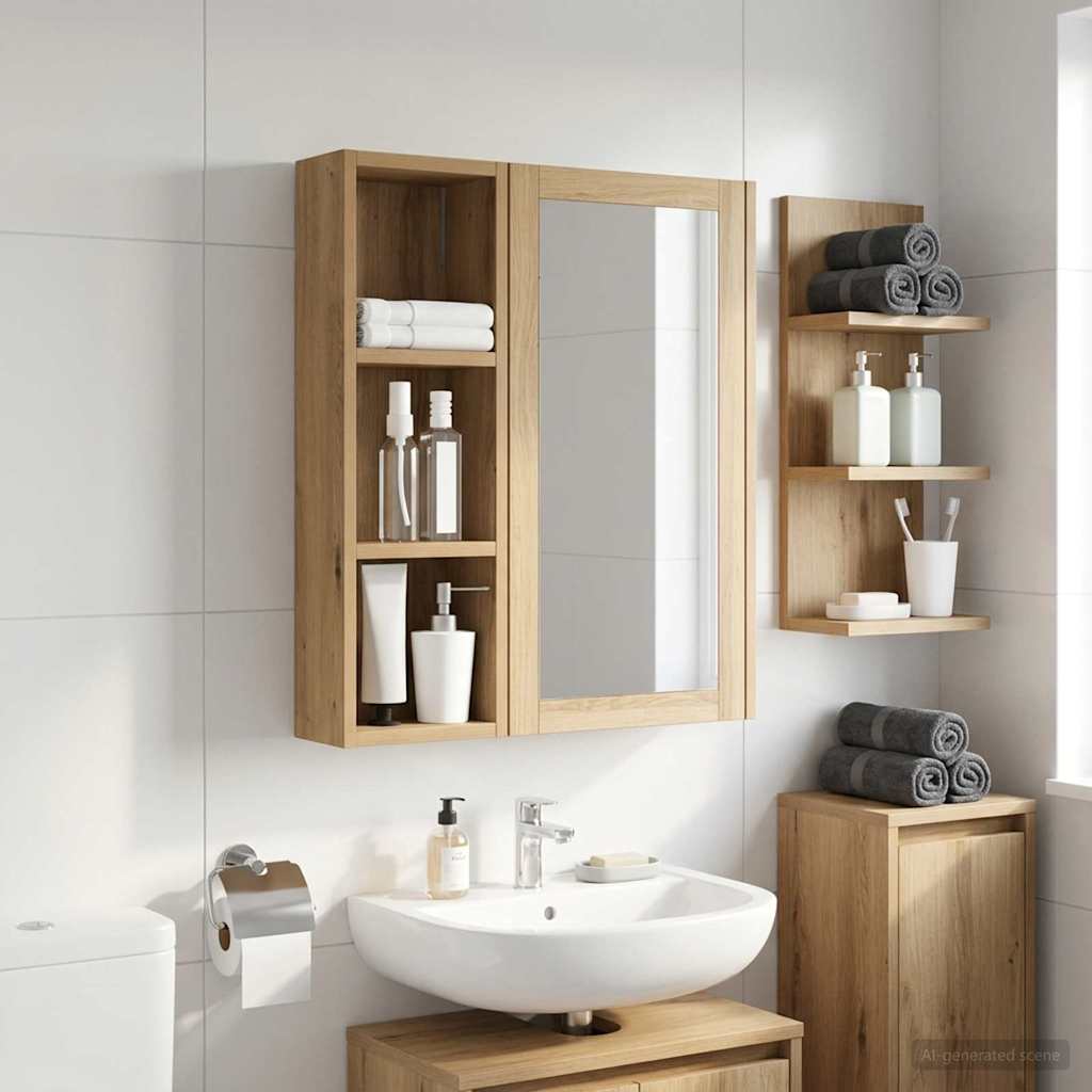 vidaXL Bathroom Wall Cabinet Artisian Oak 20 x 10 x 60.5 cm