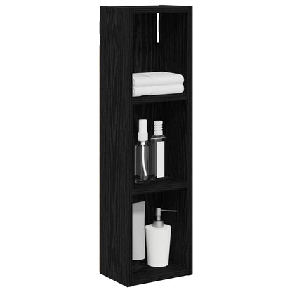 vidaXL Bathroom Wall Cabinet Black Oak 20 x 14 x 70 cm Engineered wood