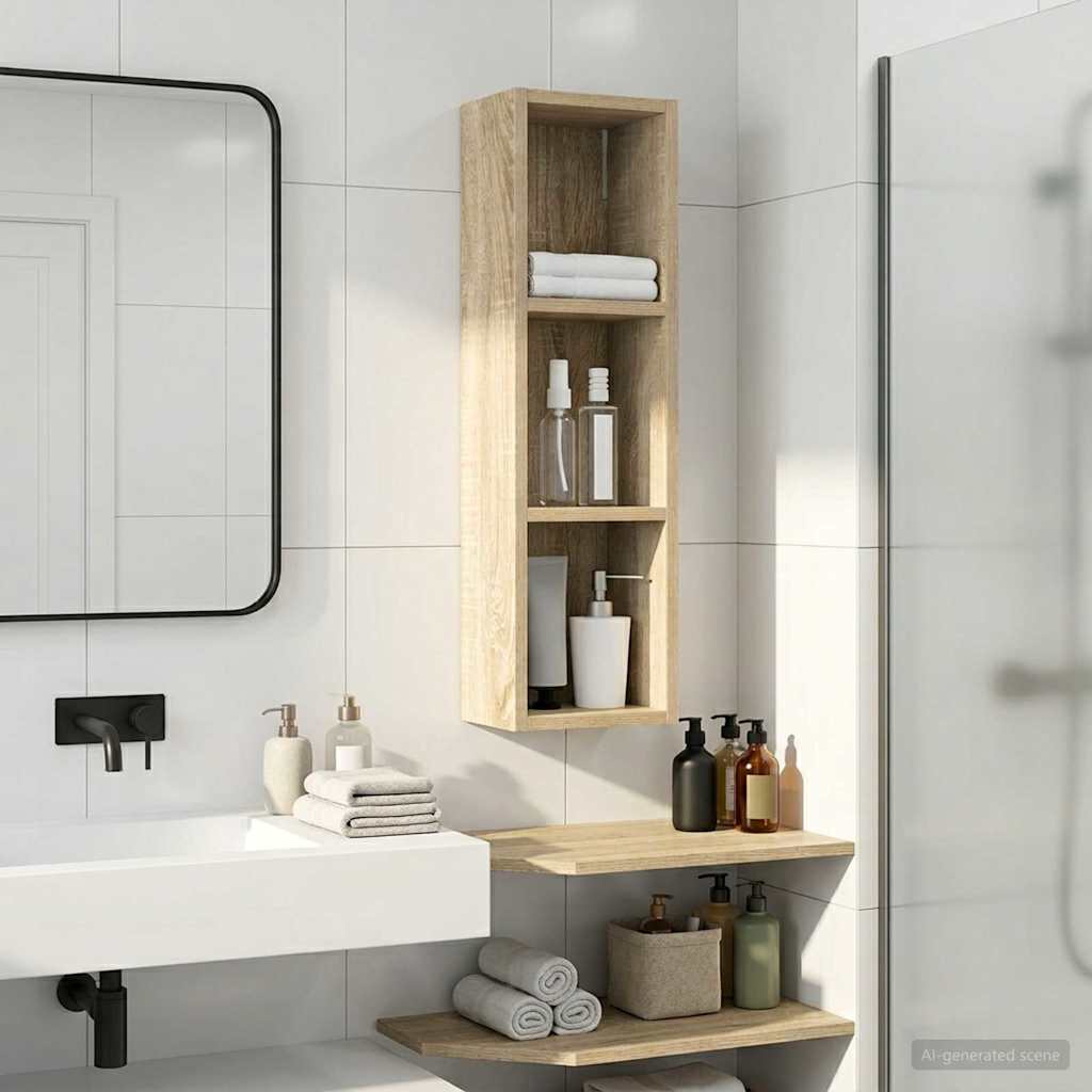 vidaXL Bathroom Wall Cabinet Sonoma Oak 20 x 14 x 70 cm