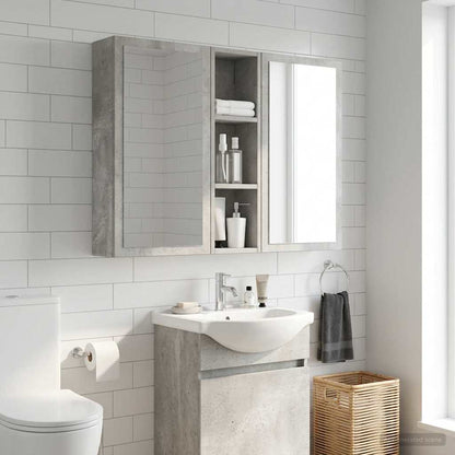 vidaXL Bathroom Wall Cabinet Concrete Grey 20 x 14 x 70 cm