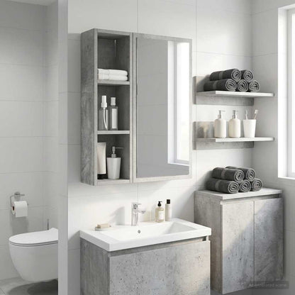 vidaXL Bathroom Wall Cabinet Concrete Grey 20 x 14 x 70 cm