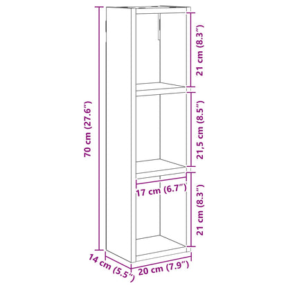 vidaXL Bathroom Wall Cabinet Concrete Grey 20 x 14 x 70 cm