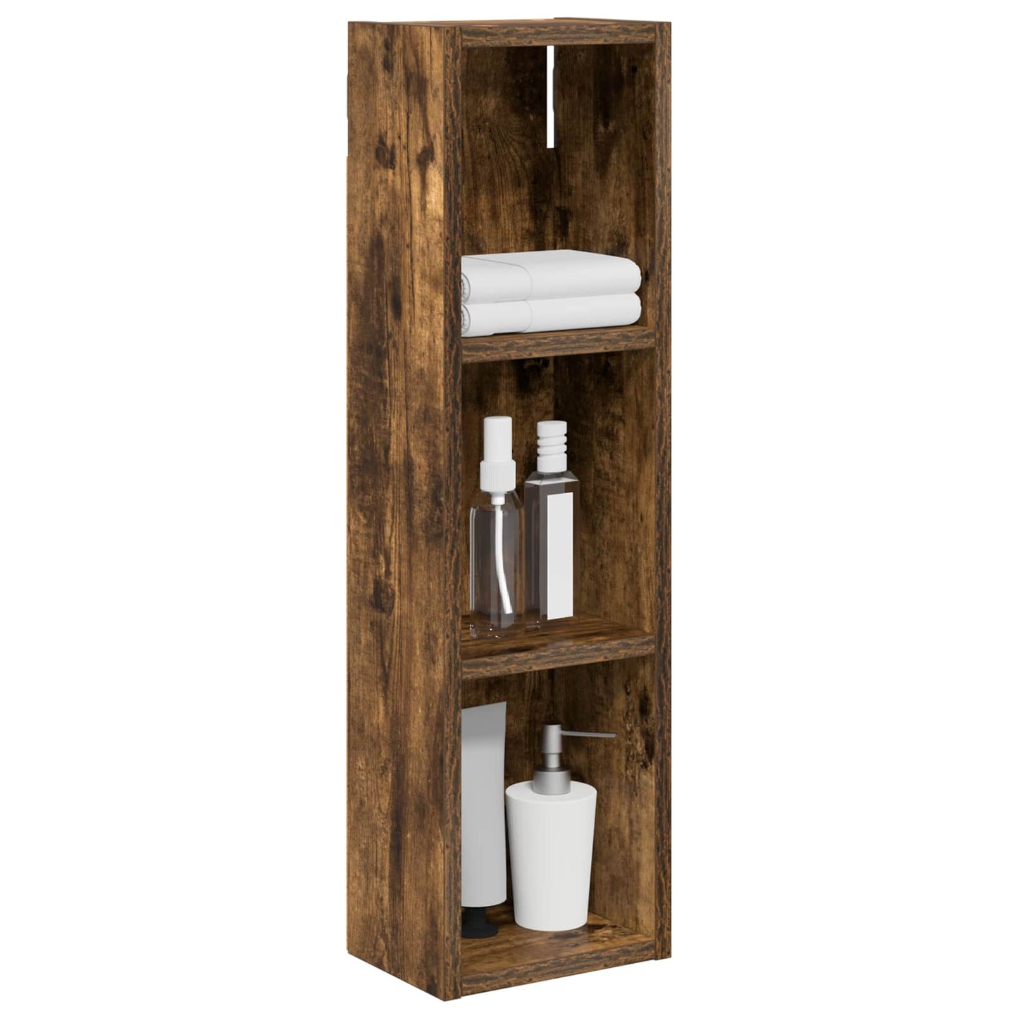 vidaXL Bathroom Wall Cabinet Smoked Oak 20 x 14 x 70 cm