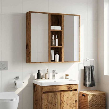 vidaXL Bathroom Wall Cabinet Old Wood 20 x 14 x 70 cm Engineered wood