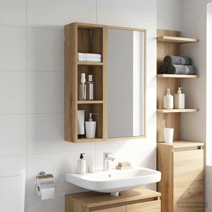 vidaXL Bathroom Wall Cabinet with Shelf Artisian Oak 20 x 14 x 70 cm