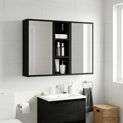 vidaXL Bathroom Wall Cabinet Black Oak 20 x 16 x 62.5 cm