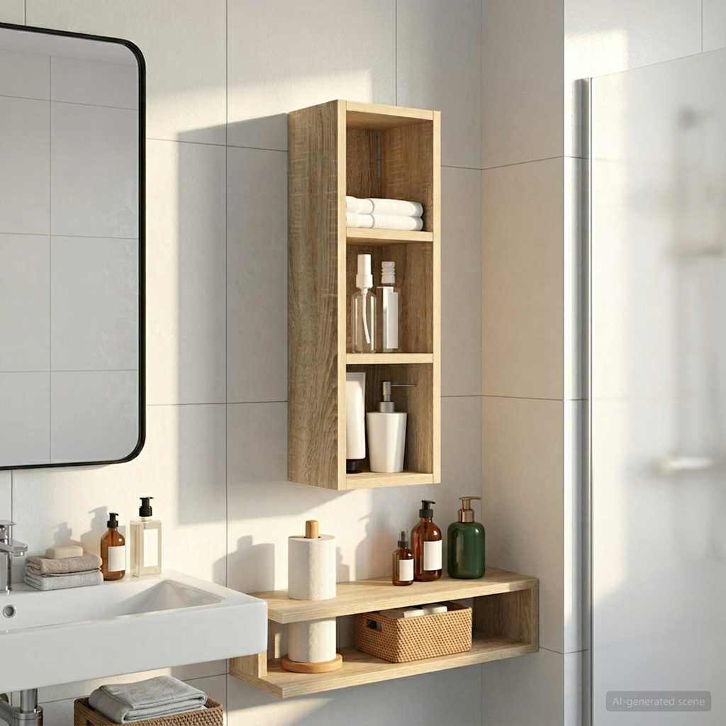 vidaXL Bathroom Wall Cabinet Sonoma Oak 20 x 16 x 62.5 cm