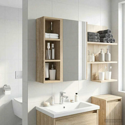 vidaXL Bathroom Wall Cabinet Sonoma Oak 20 x 16 x 62.5 cm