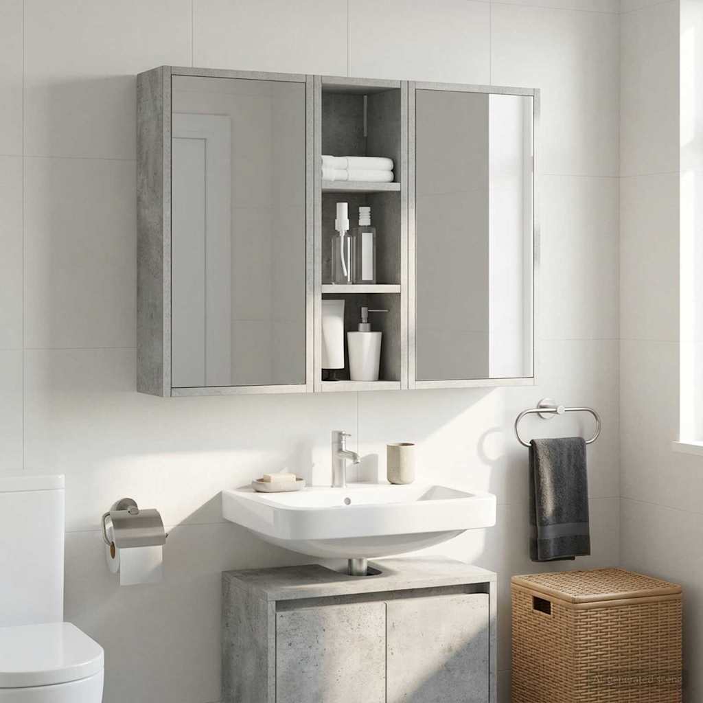 vidaXL Bathroom Wall Cabinet Concrete Grey 20 x 16 x 62.5 cm