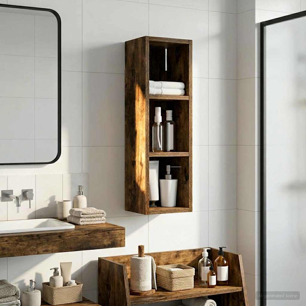 vidaXL Bathroom Wall Cabinet Smoked Oak 20 x 16 x 62.5 cm