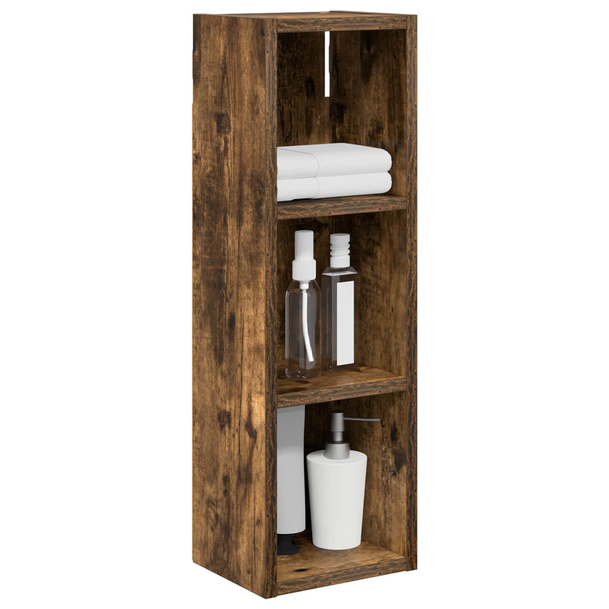 vidaXL Bathroom Wall Cabinet Smoked Oak 20 x 16 x 62.5 cm
