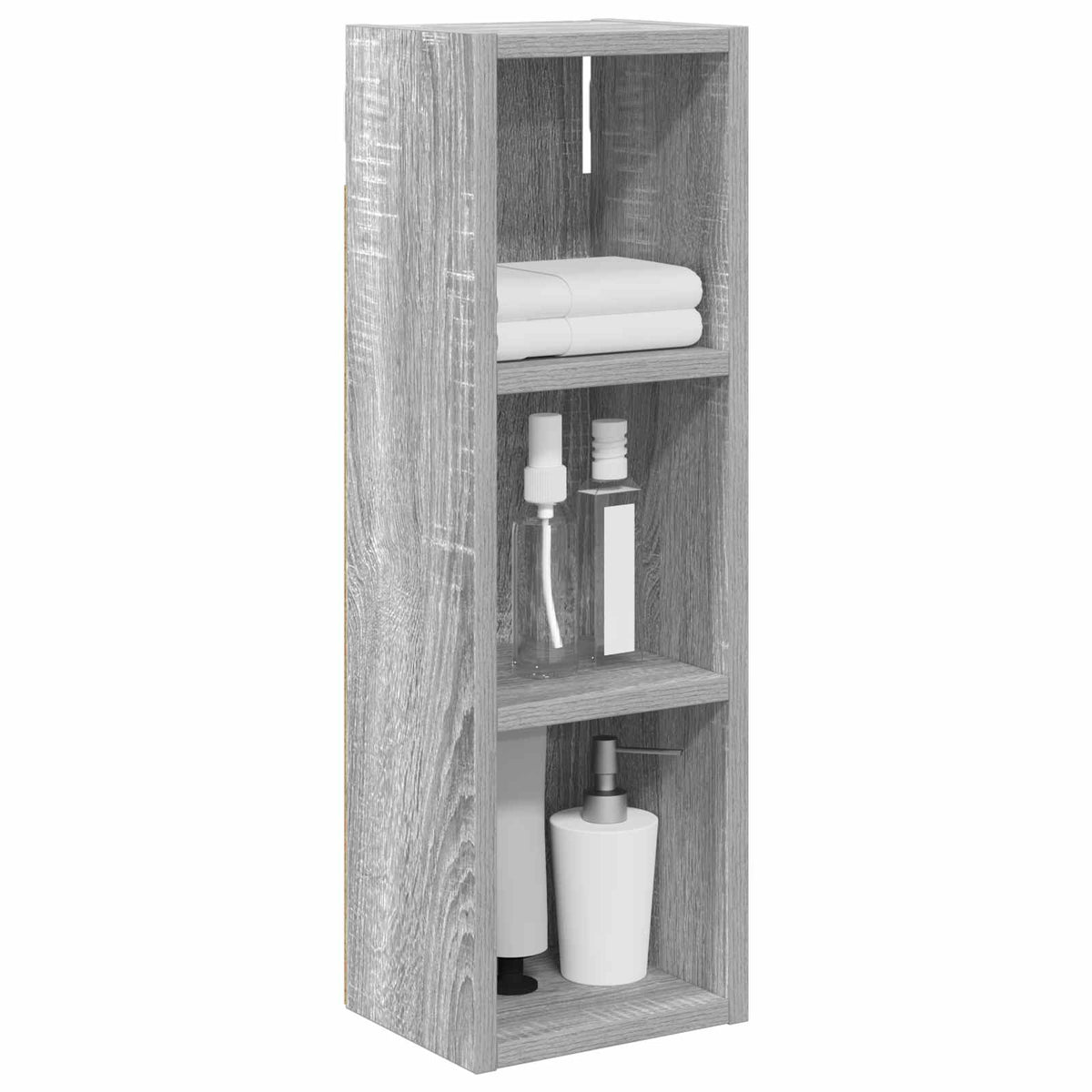 vidaXL Bathroom Wall Cabinet Grey Sonoma 20 x 16 x 62.5 cm