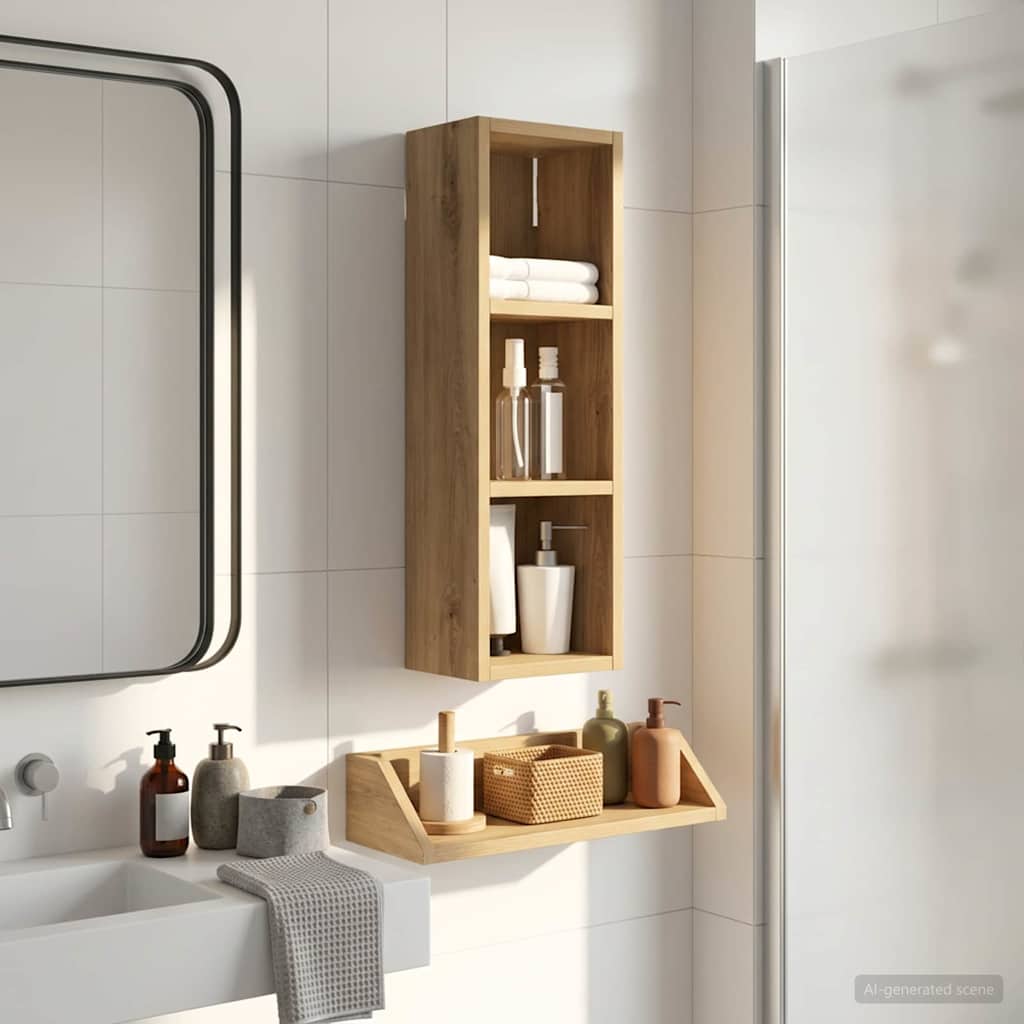 vidaXL Bathroom Wall Cabinet Artisan Oak 20 x 16 x 62.5 cm