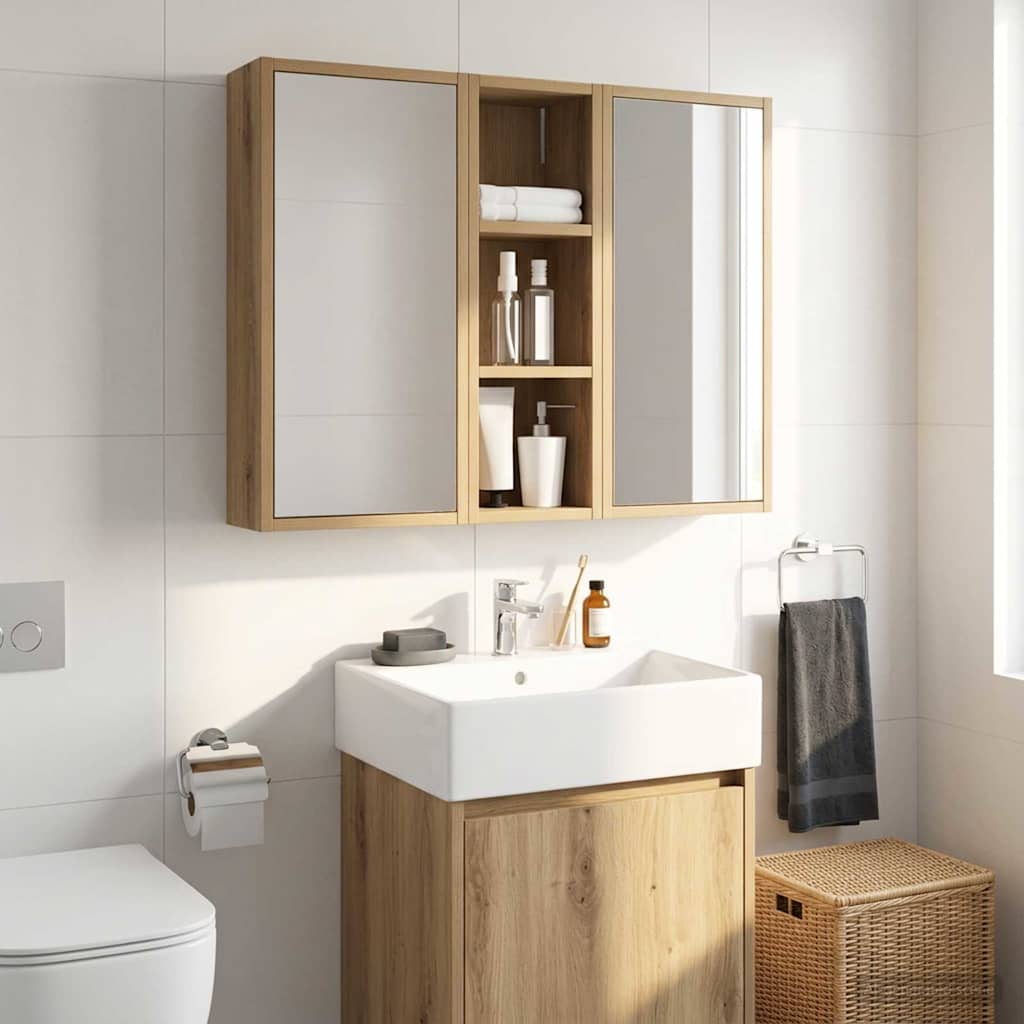 vidaXL Bathroom Wall Cabinet Artisan Oak 20 x 16 x 62.5 cm