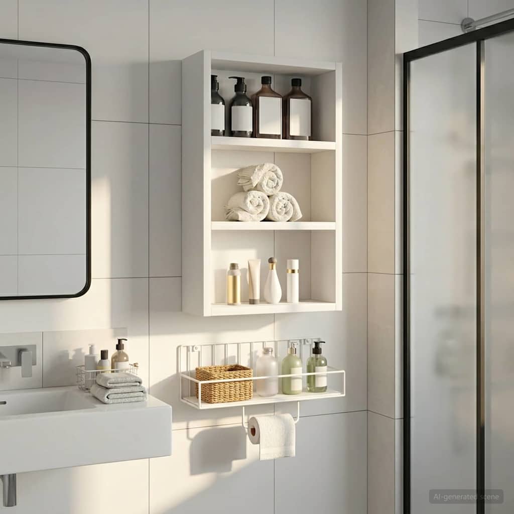 vidaXL Bathroom Wall Cabinet White 30 x 10 x 50 cm Engineered wood