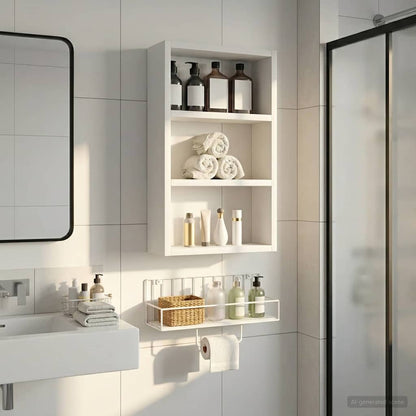vidaXL Bathroom Wall Cabinet White 30 x 10 x 50 cm Engineered wood