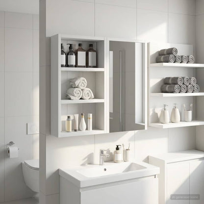 vidaXL Bathroom Wall Cabinet White 30 x 10 x 50 cm Engineered wood