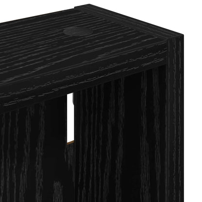 vidaXL Bathroom Wall Cabinet Black Oak 30 x 10 x 50 cm Engineered wood