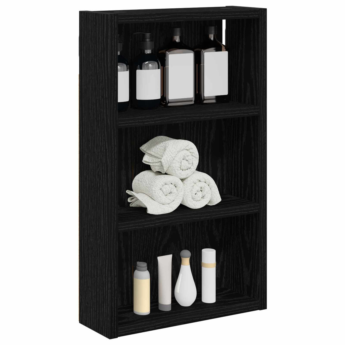 vidaXL Bathroom Wall Cabinet Black Oak 30 x 10 x 50 cm Engineered wood