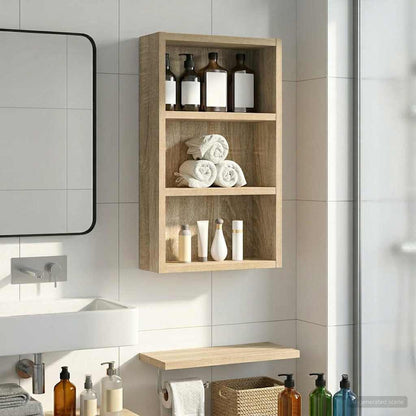 vidaXL Bathroom Wall Cabinet Sonoma Oak 30 x 10 x 50 cm