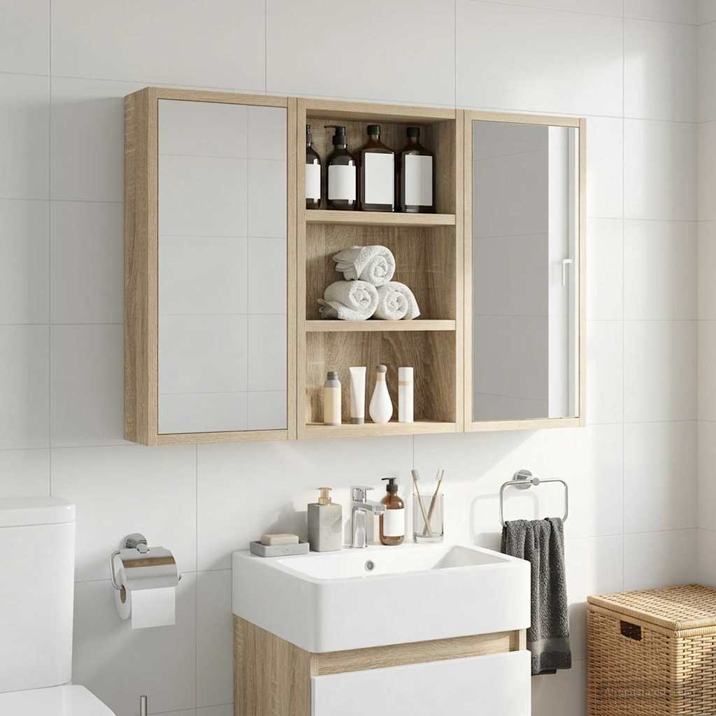 vidaXL Bathroom Wall Cabinet Sonoma Oak 30 x 10 x 50 cm