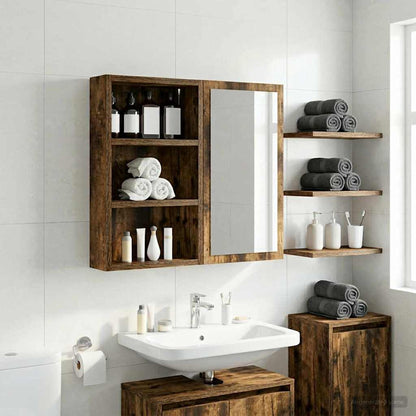 vidaXL Bathroom Wall Cabinet Smoked Oak 30 x 10 x 50 cm