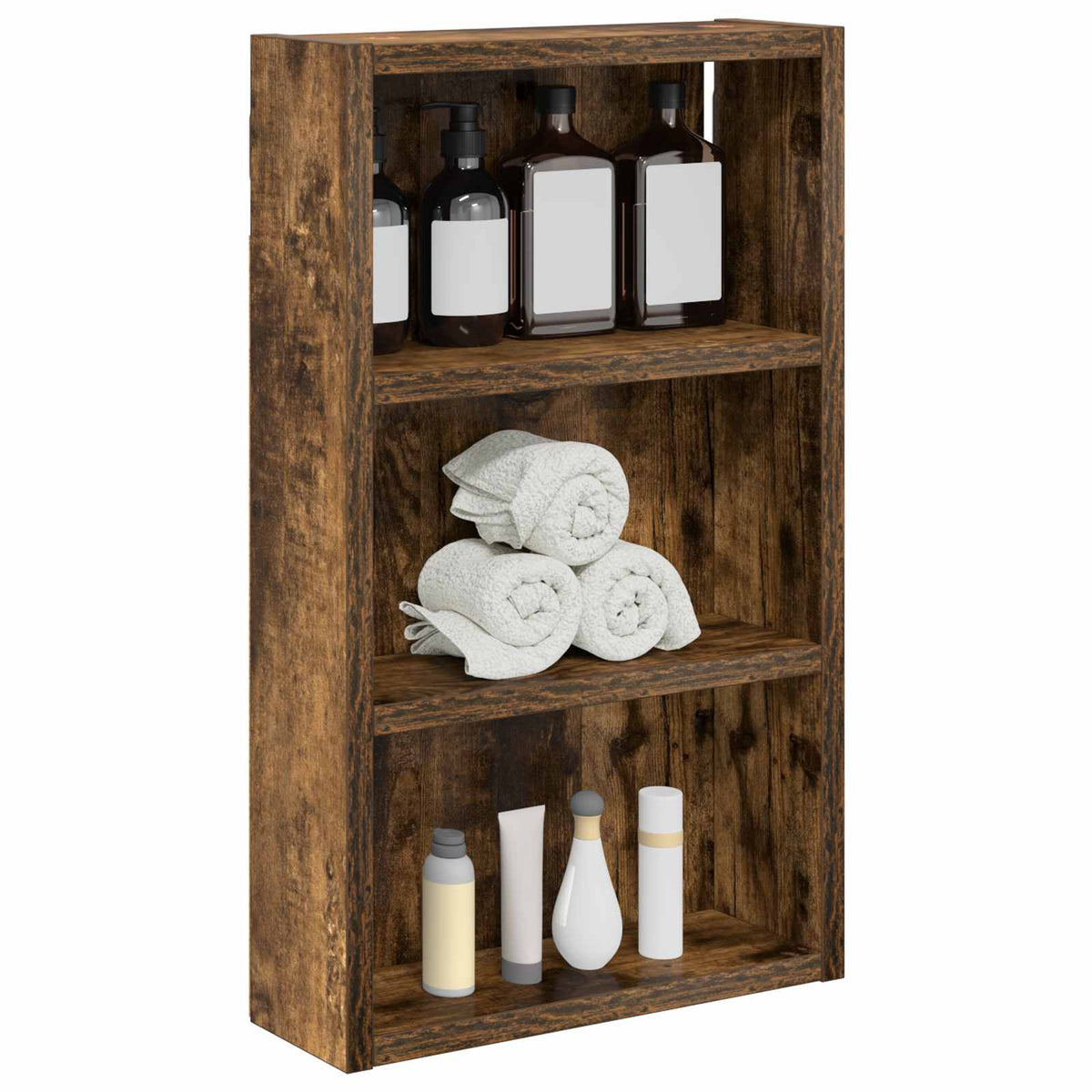 vidaXL Bathroom Wall Cabinet Smoked Oak 30 x 10 x 50 cm