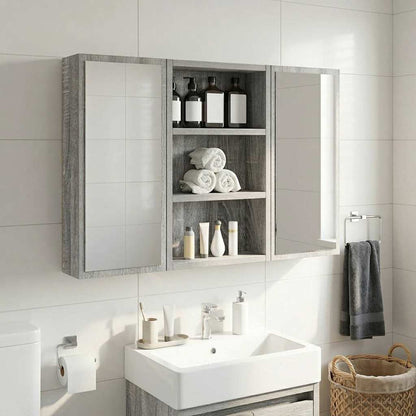 vidaXL Bathroom Wall Cabinet Grey Sonoma 30 x 10 x 50 cm