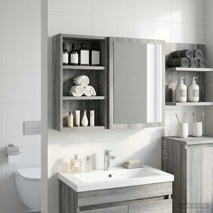 vidaXL Bathroom Wall Cabinet Grey Sonoma 30 x 10 x 50 cm