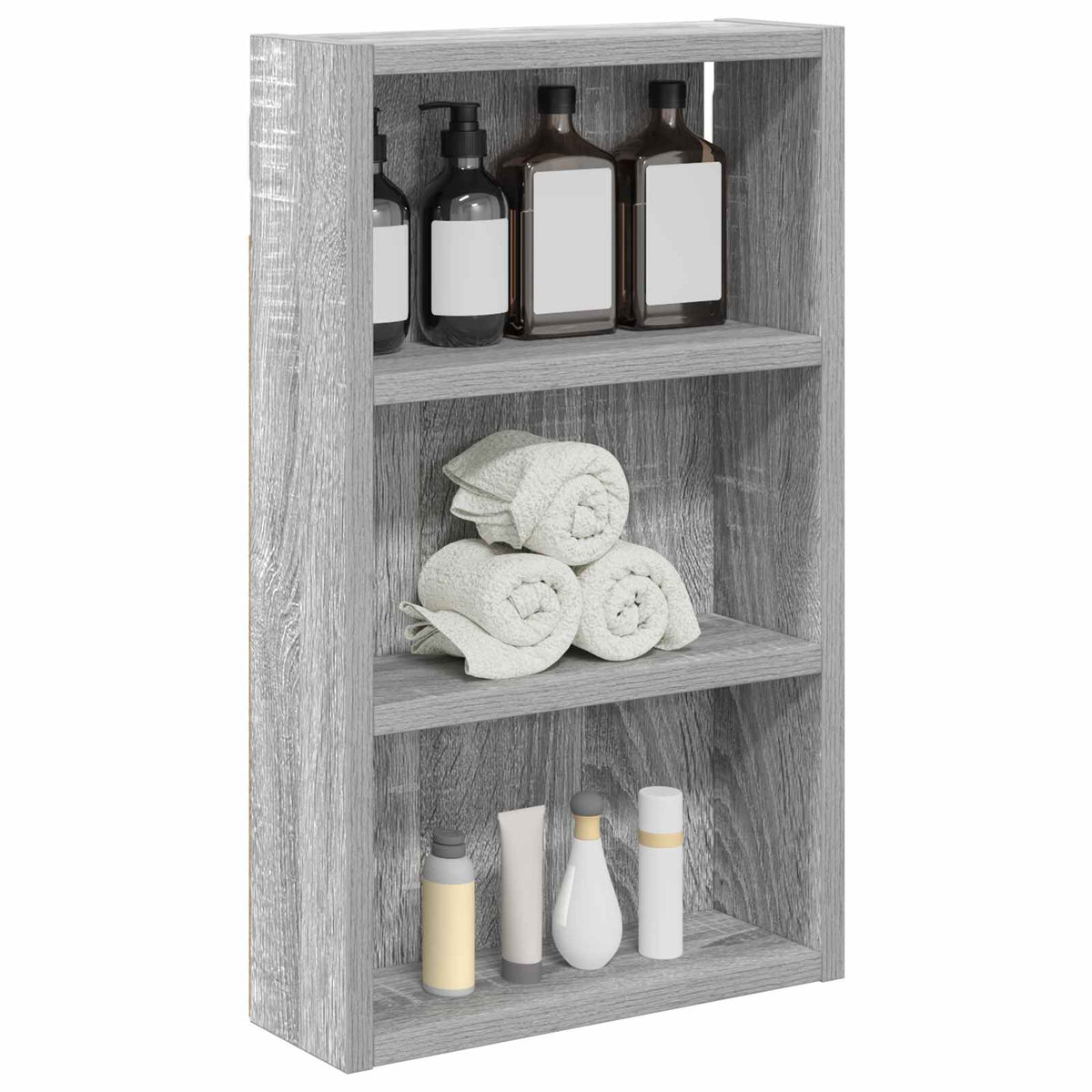 vidaXL Bathroom Wall Cabinet Grey Sonoma 30 x 10 x 50 cm