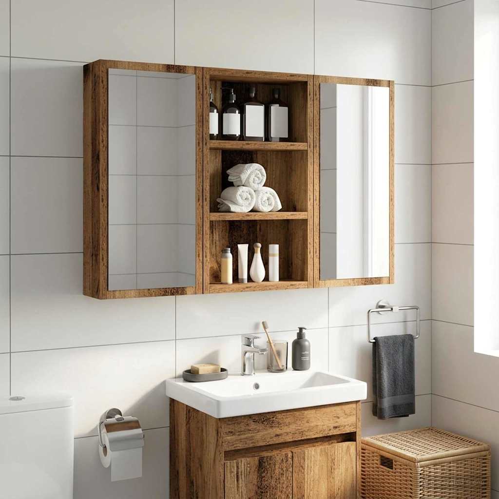 vidaXL Bathroom Wall Cabinet Old Wood 30 x 10 x 50 cm Engineered wood