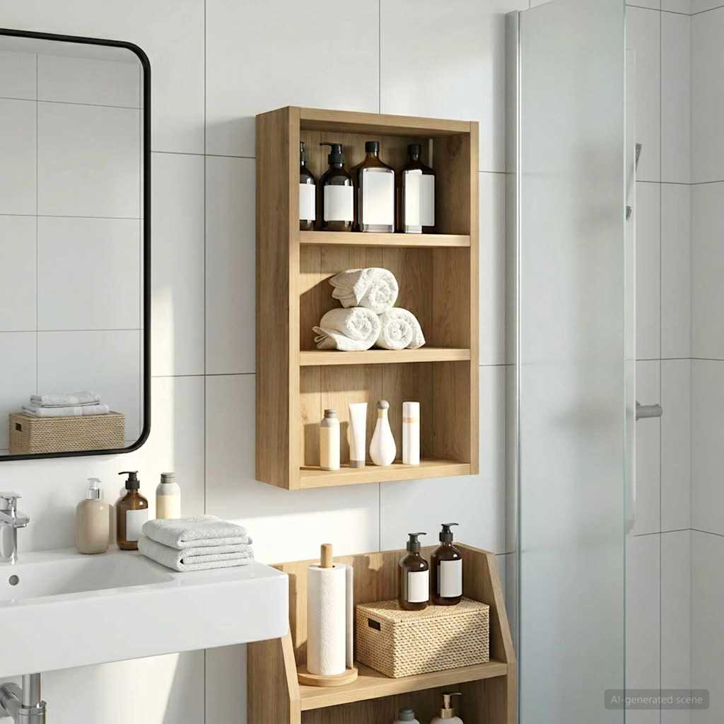 vidaXL Bathroom Wall Cabinet Artisan Oak 30 x 10 x 50 cm