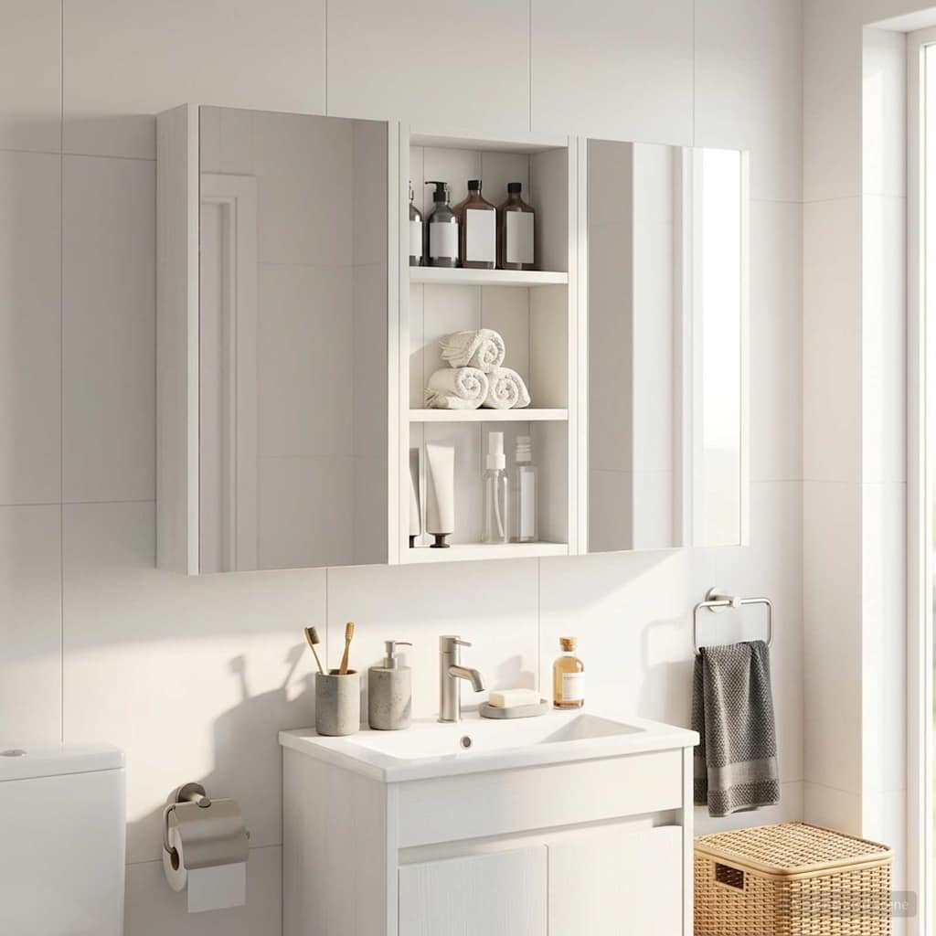vidaXL Bathroom Wall Cabinet White 30 x 10 x 60.5 cm Engineered wood