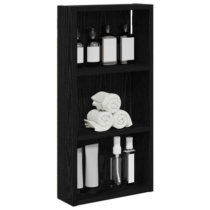 vidaXL Bathroom Wall Cabinet Black Oak 30 x 10 x 60.5 cm