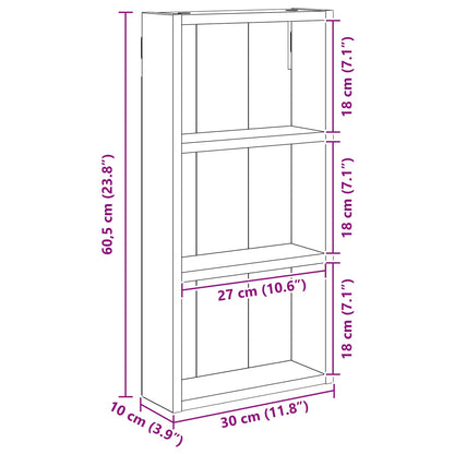 vidaXL Bathroom Wall Cabinet Black Oak 30 x 10 x 60.5 cm