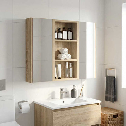 vidaXL Bathroom Wall Cabinet with Shelf Sonoma Oak 30 x 10 x 60.5 cm