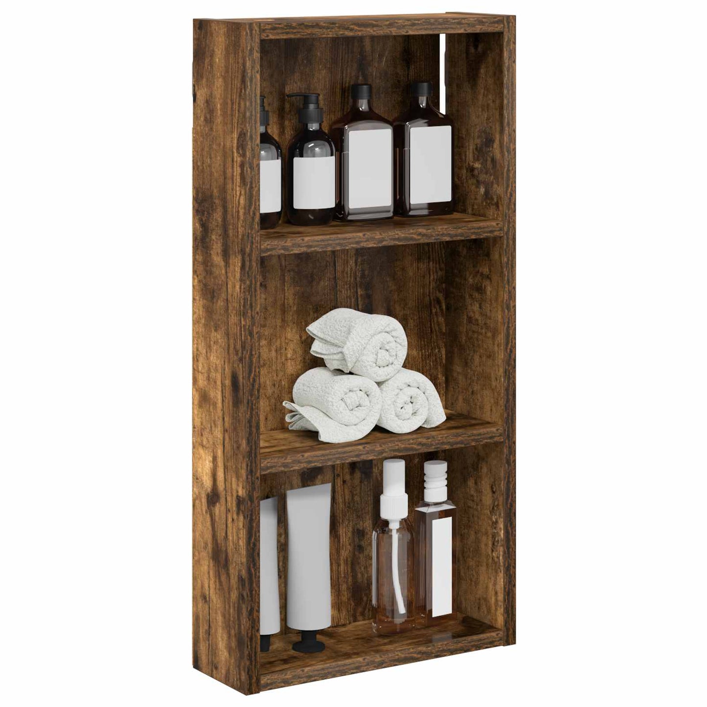 vidaXL Bathroom Wall Cabinet Smoked Oak 30 x 10 x 60.5 cm