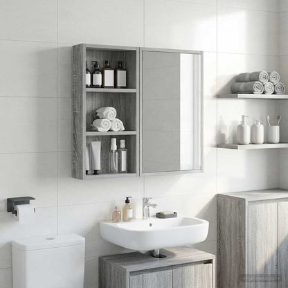 vidaXL Bathroom Wall Cabinet with Shelf Grey Sonoma 30 x 10 x 60.5 cm